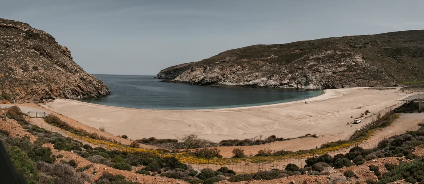 Andros island landscape, Cyclades, Greece