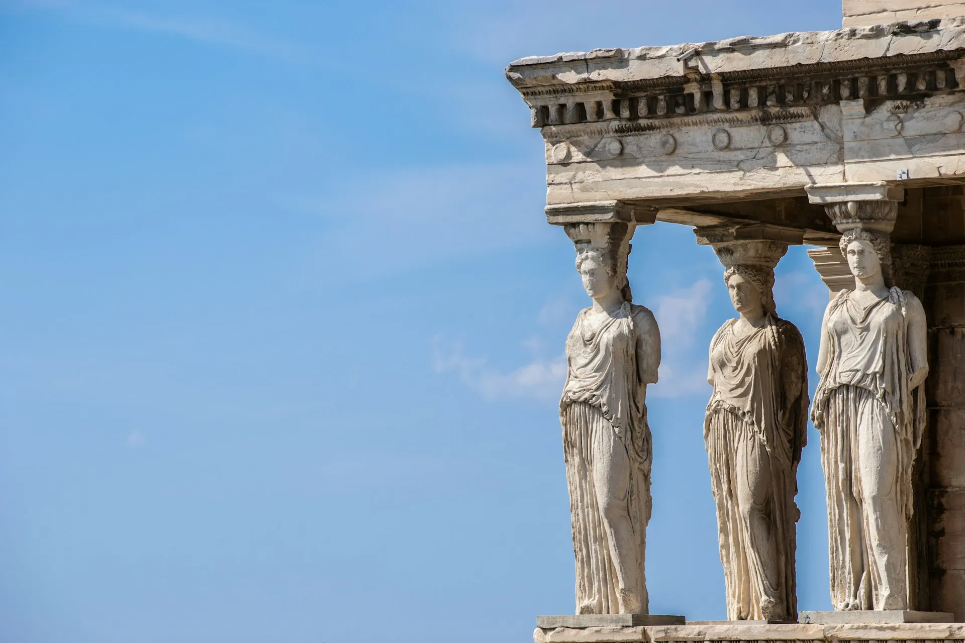 The Caryatids of the Erechtheion on the Acropolis of Athens