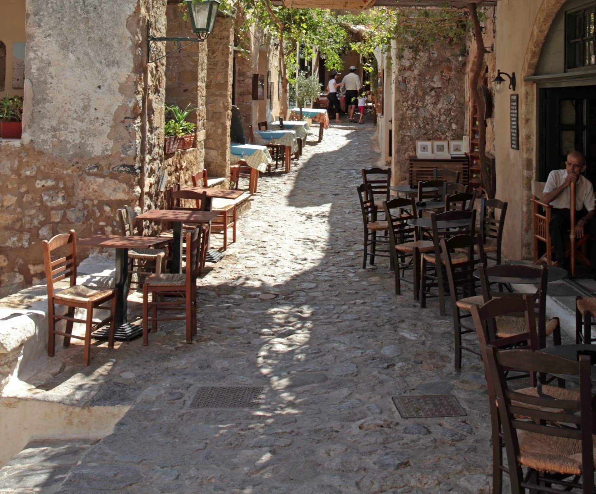 An alley in the castle town Monemvasia in Southern Peloponisos, Greece