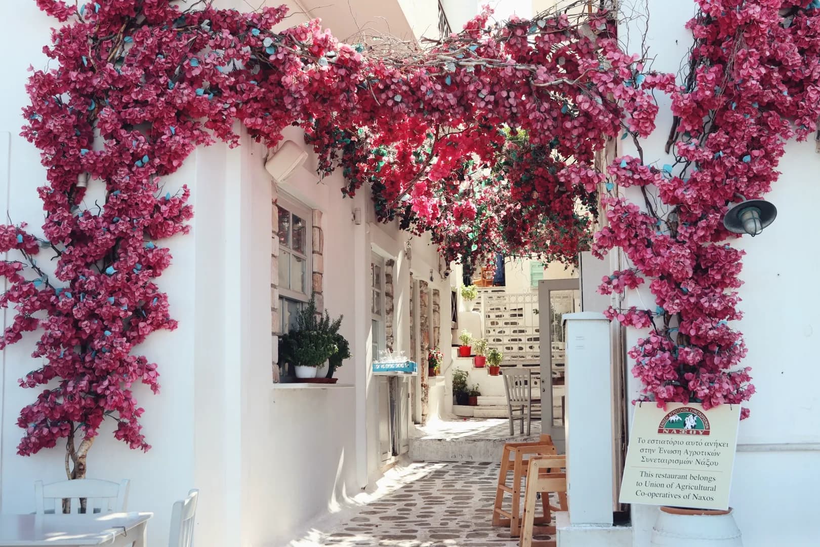 Naxos Old Town with the castle and the blue Aegean Sea