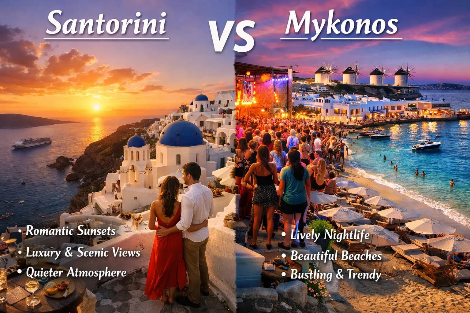 Santorini vs Mykonos